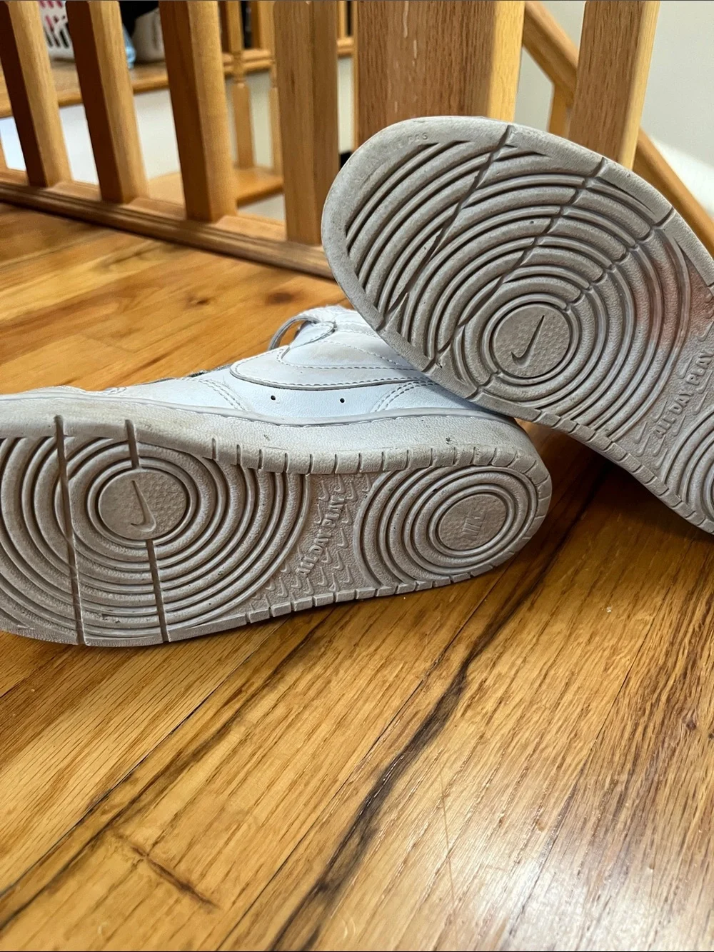 Nike Kids White High-Top Sneakers with Hook-and-Loop Strap